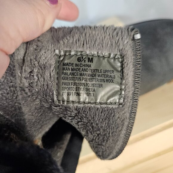 Sporto Sheila Faux Fur-Lined Buckle Boots – Gray / Navy – Size 6.5 M - Picture 8 of 8